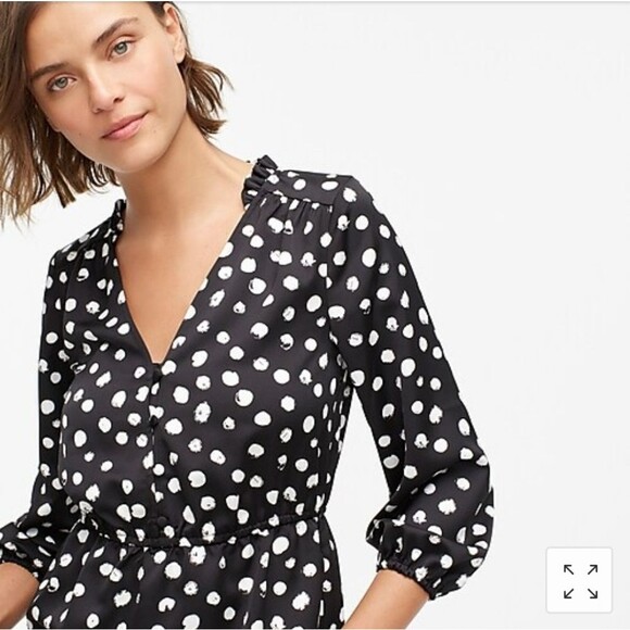 NWT J. Crew Peplum Blouse Satin Backed Crepe - Picture 3 of 6